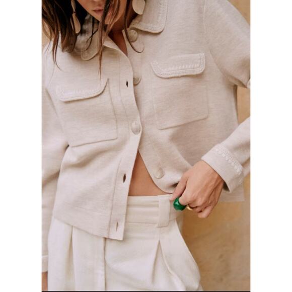 Sezane Sweaters - Sezane Cream Ecru Wool Button Up Cardigan Sweater XXS/XS